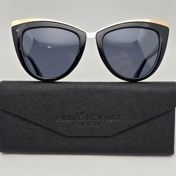 *SOLD* Prive Revaux The Juliet Black Frame Polarized Grey Len Cat Eye Sunglasses - Picture 1 of 16
